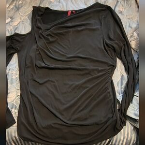 Scarlett Black Draped Long-Sleeve Top